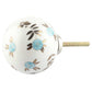 Mascot Hardware Ceramic Ball 1-1/2 in. White & Gold Drawer Cabinet Knob