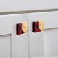 Mascot Hardware Frosted Timber 1-2/3 in. Red & Wood Drawer Cabinet Knob