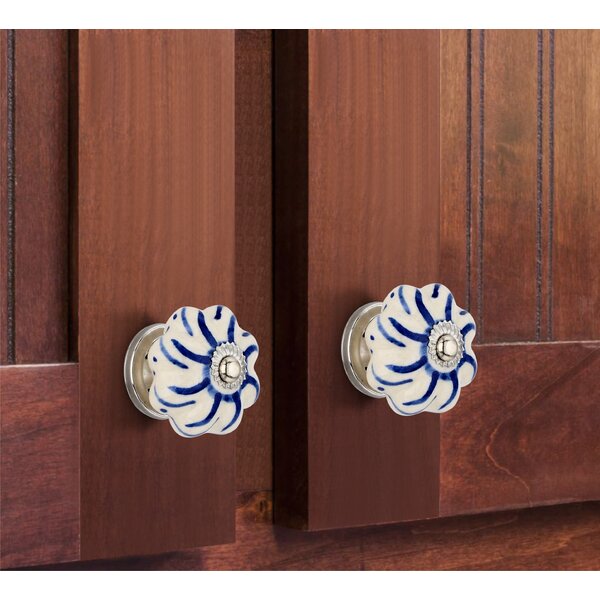 Swirl Washed 1-1/2 in. Blue Melon Cabinet Knob