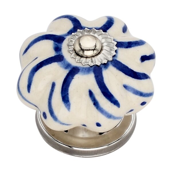 Swirl Washed 1-1/2 in. Blue Melon Cabinet Knob
