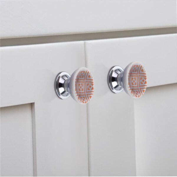 Mascot Hardware Haver Square 1-4/7 in. Orange Cupped Drawer Cabinet Knob