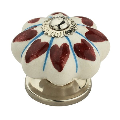 Mascot Hardware Heart 1-37/50 in. White Cabinet Knob (Pack of 10)