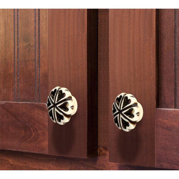 Mascot Hardware Hand Crafted Resin 1-3/8 in. Cream & Black Cabinet Knob