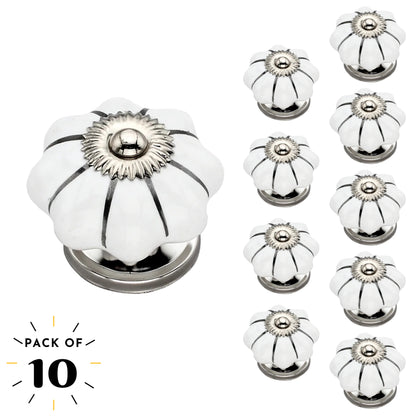 Mascot Hardware Silver Stripe 1-4/7 in. Melon Cabinet Knob (Pack of 10)