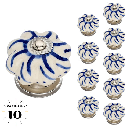 Mascot Hardware Swirl Washed 1-1/2 in. Blue Melon Cabinet Knob (Pack of 10)