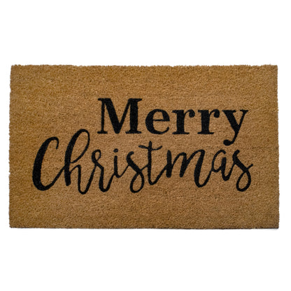 Merry Christmas Natural Coir Doormat 28 in. x 18 in. Indoor and Outdoot Coir Mat