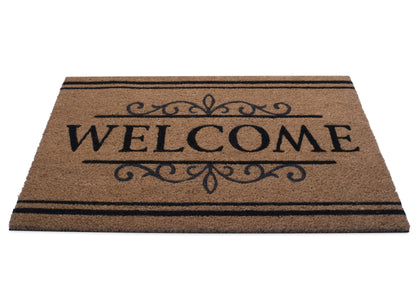 Welcome,  Natural Coir 30'' x 18'' Non slip Doormat Indoor/Outdoor
