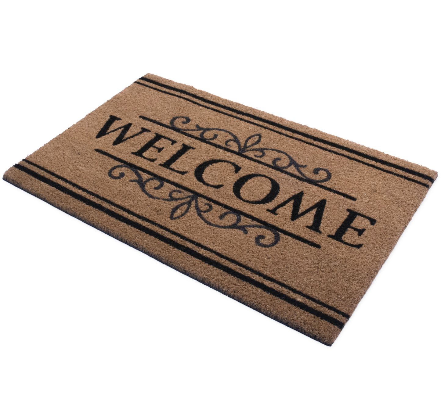 Welcome,  Natural Coir 30'' x 18'' Non slip Doormat Indoor/Outdoor