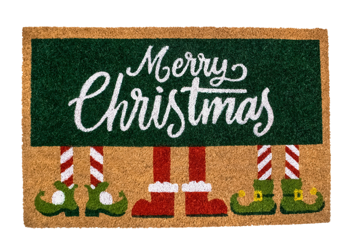 Merry Christmas Non-Slip 28 in. x 18 in. Front Door Mat Indoor and Outdoor Doormat