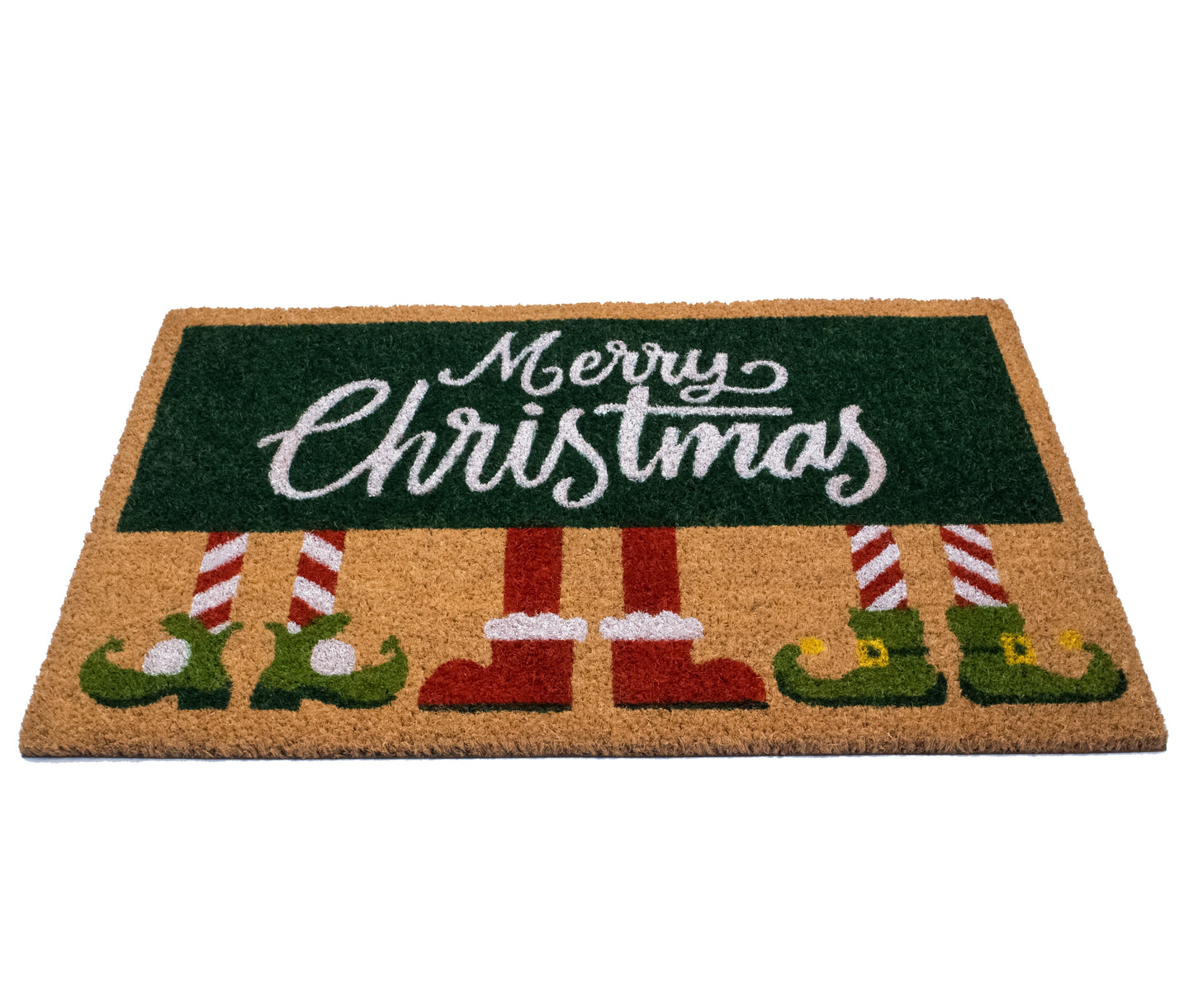 Merry Christmas Non-Slip 28 in. x 18 in. Front Door Mat Indoor and Outdoor Doormat