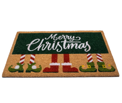 Merry Christmas Non-Slip 28 in. x 18 in. Front Door Mat Indoor and Outdoor Doormat