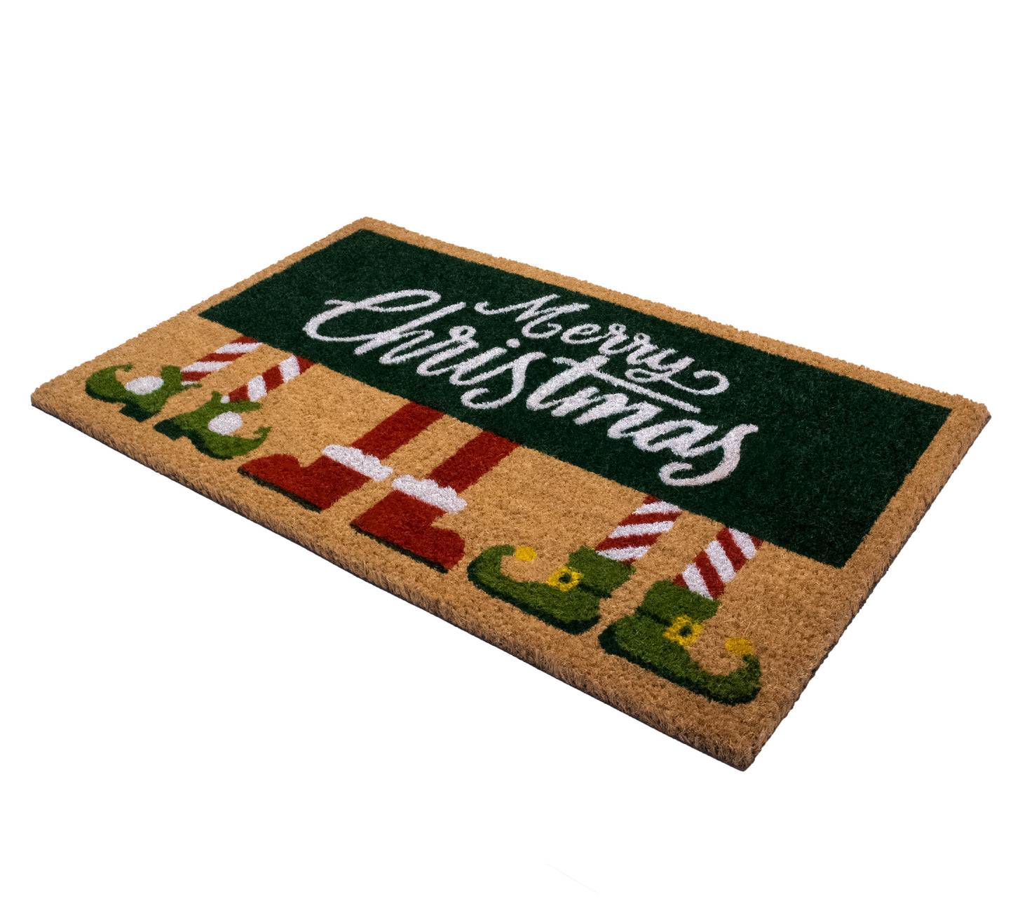 Merry Christmas Non-Slip 28 in. x 18 in. Front Door Mat Indoor and Outdoor Doormat