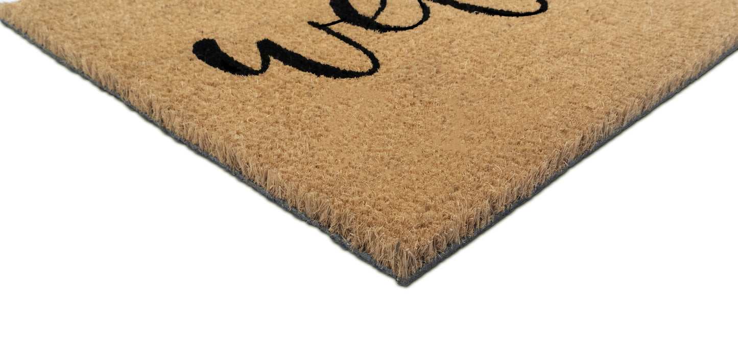 Natural Coir Doormat with Non-Slip Backing - 28 x 18 - Outdoor / Indoor - Natural