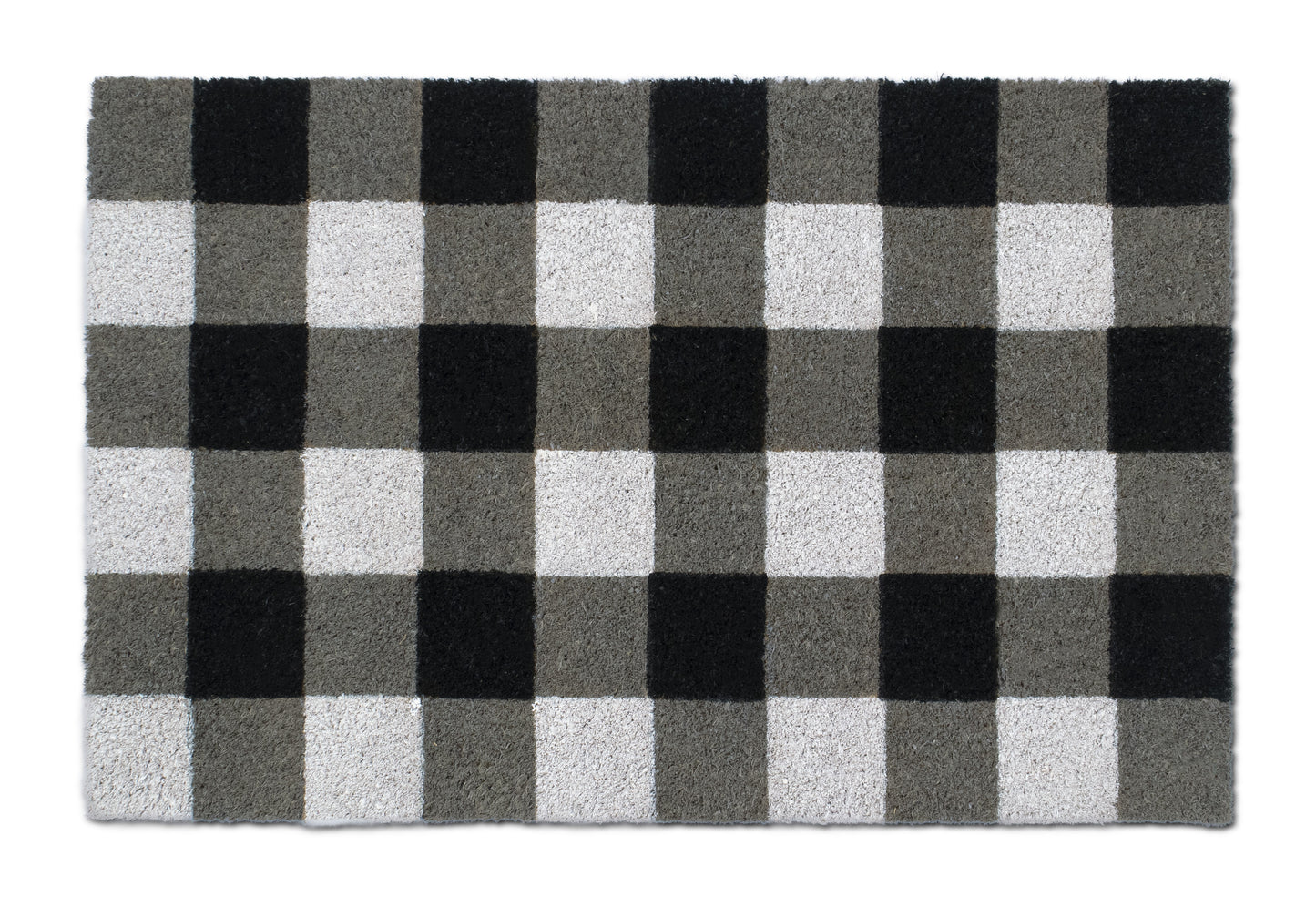 Classic Black and White Checkered 28 in. x 18 in. Indoor and Outdoor Doormat
