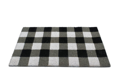 Classic Black and White Checkered 28 in. x 18 in. Indoor and Outdoor Doormat