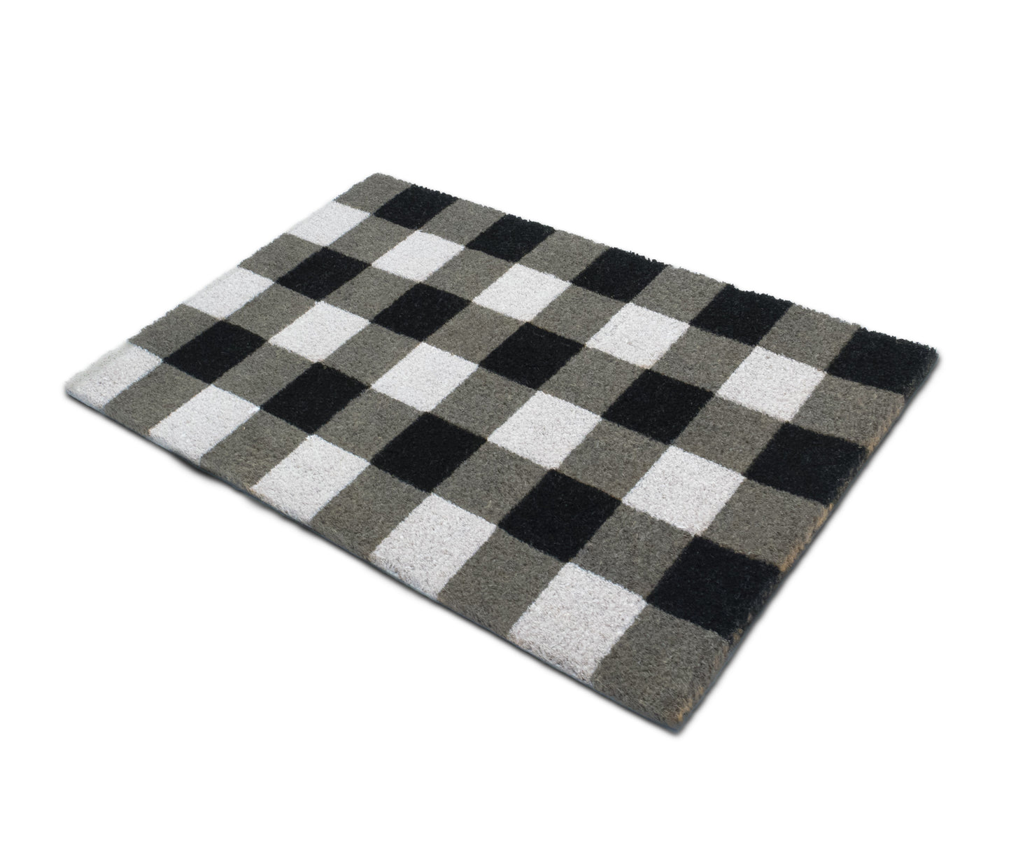 Classic Black and White Checkered 28 in. x 18 in. Indoor and Outdoor Doormat