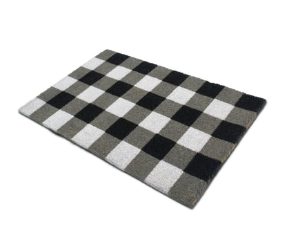 Classic Black and White Checkered 28 in. x 18 in. Indoor and Outdoor Doormat