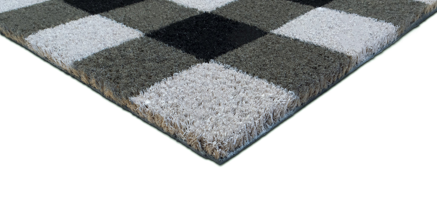 Classic Black and White Checkered 28 in. x 18 in. Indoor and Outdoor Doormat