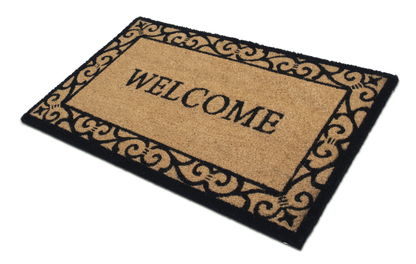 Non-Slip Rubber back Floral Border Design 28'' x 18'' Indoor And Outdoor Doormat
