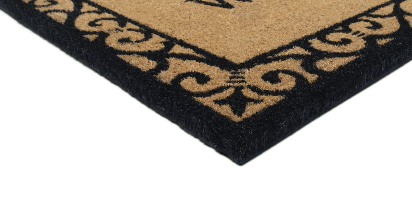 Mascot Hardware Non-Slip Rubber Back Floral Border Design 28x18 Indoor/Outdoor Doormat - Style 2