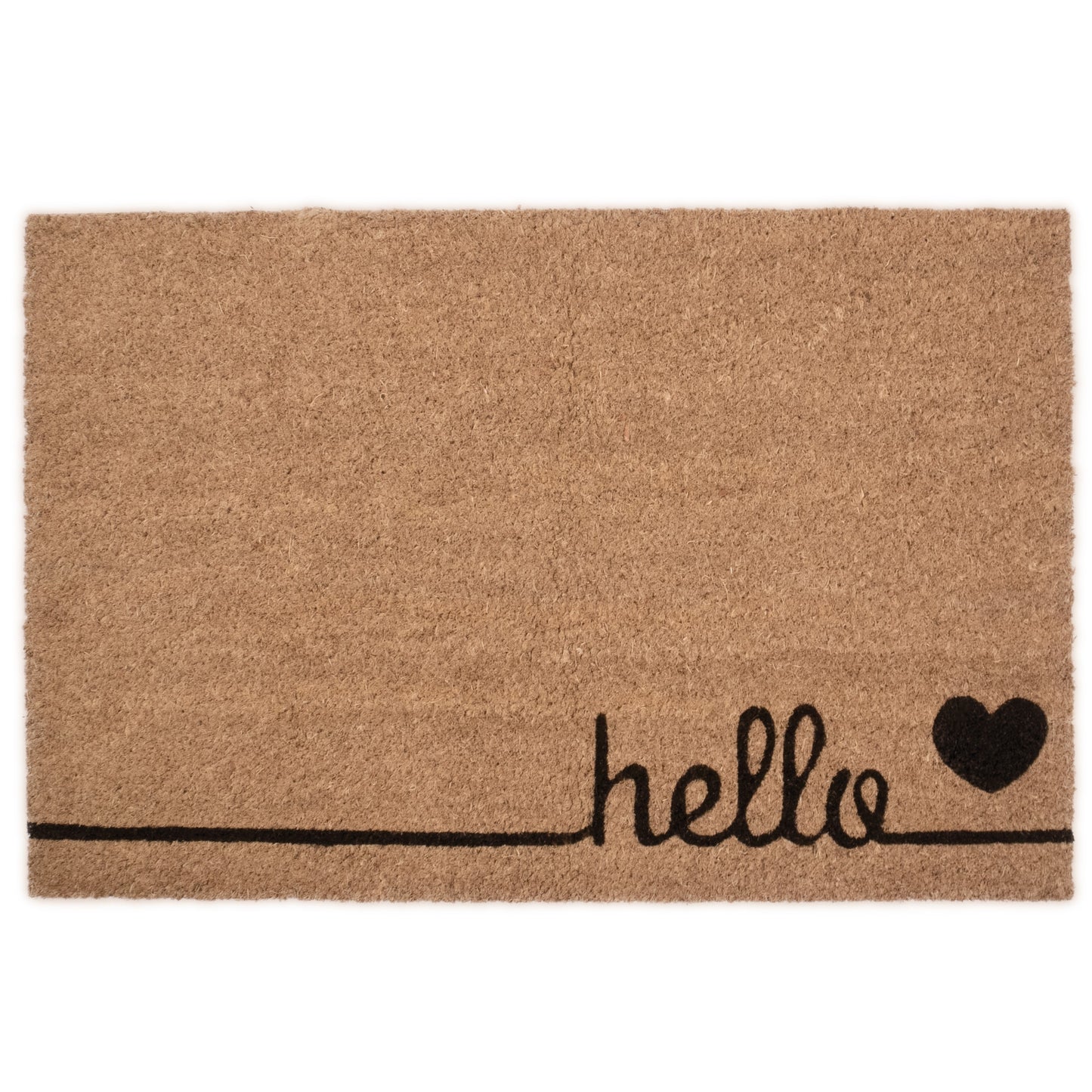 Be Happy Natural Coir Doormat with Non-Slip 28 in. x 18 in. Outdoor/Indoor