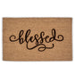 Blessed  Natural Coir Fiber Doormat, Anti-Slip PVC Mat Back | 28” x 18