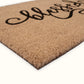 Blessed  Natural Coir Fiber Doormat, Anti-Slip PVC Mat Back | 28” x 18