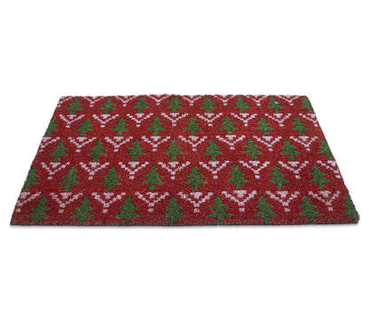 Christmas Tree Collection 28 in. x 18 in. Anti Slip Indoor and Outdoor Coir Mat