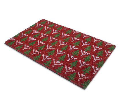 Christmas Tree Collection 28 in. x 18 in. Anti Slip Indoor and Outdoor Coir Mat