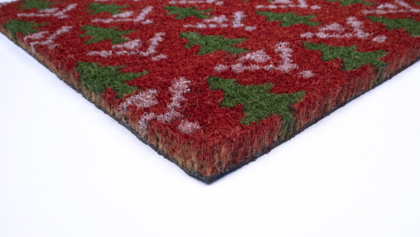 Christmas Tree Collection 28 in. x 18 in. Anti Slip Indoor and Outdoor Coir Mat