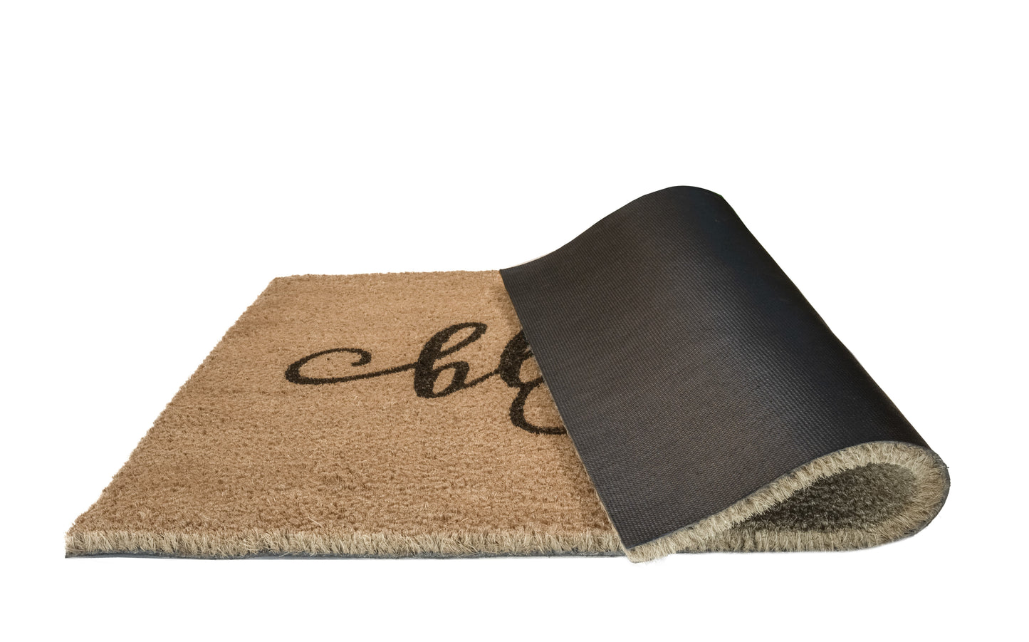 Blessed  Natural Coir Fiber Doormat, Anti-Slip PVC Mat Back | 28” x 18