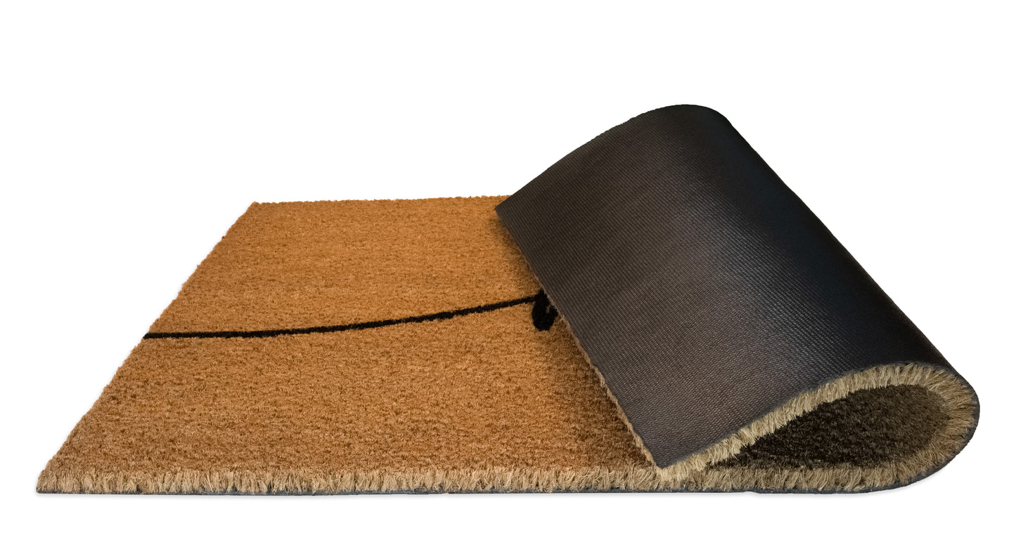 Hey There Natural Coir Fiber Doormat, Anti-Slip PVC Mat Back 28" x 18"