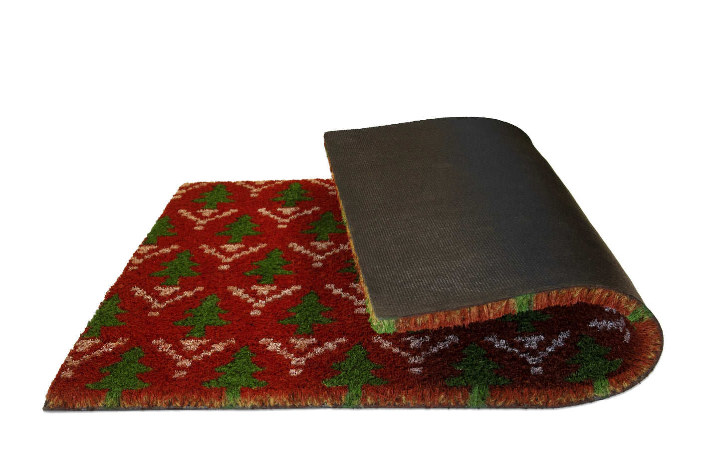 Christmas Tree Collection 28 in. x 18 in. Anti Slip Indoor and Outdoor Coir Mat