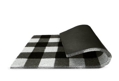 Classic Black and White Checkered 28 in. x 18 in. Indoor and Outdoor Doormat