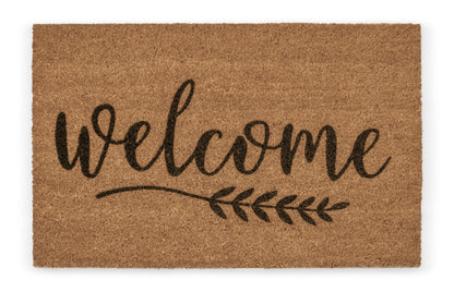 Welcome Non-Slip Rubber Back 28'' x 18'' Indoor and Outdoor Doormat