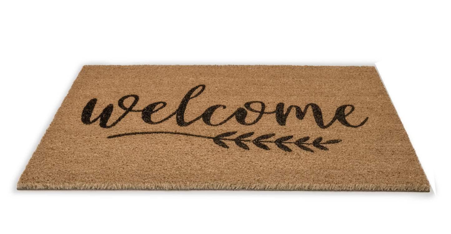Welcome Non-Slip Rubber Back 28'' x 18'' Indoor and Outdoor Doormat