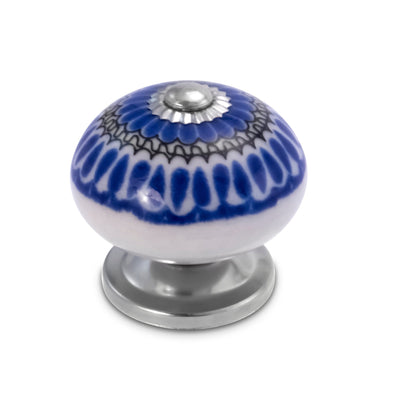 Mascot Hardware Mushroom 1.5 in Drawer Cabinet Knob Blue & White (Pack of 10)