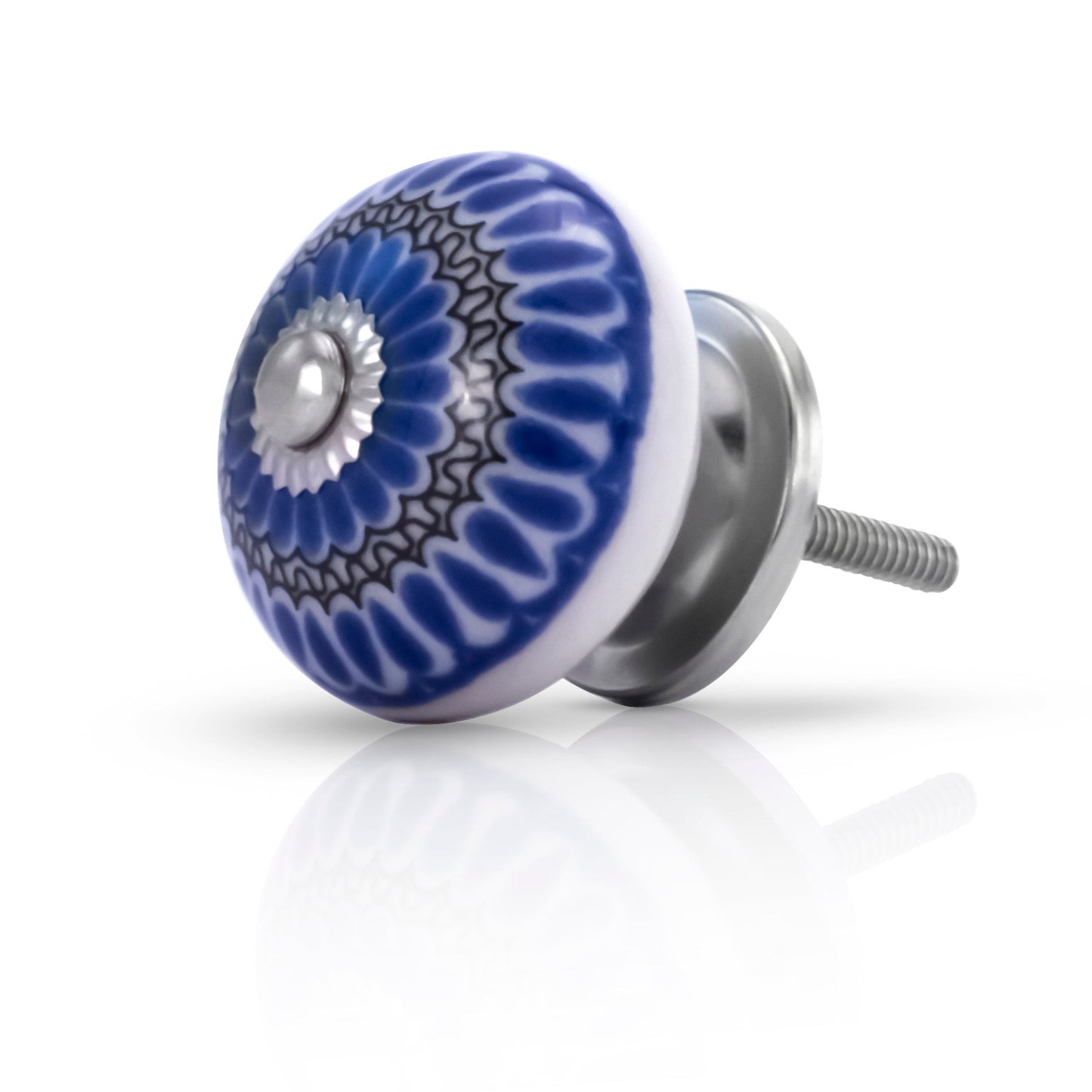 Mascot Hardware Mushroom 1.5 in Drawer Cabinet Knob Blue & White (Pack of 10)