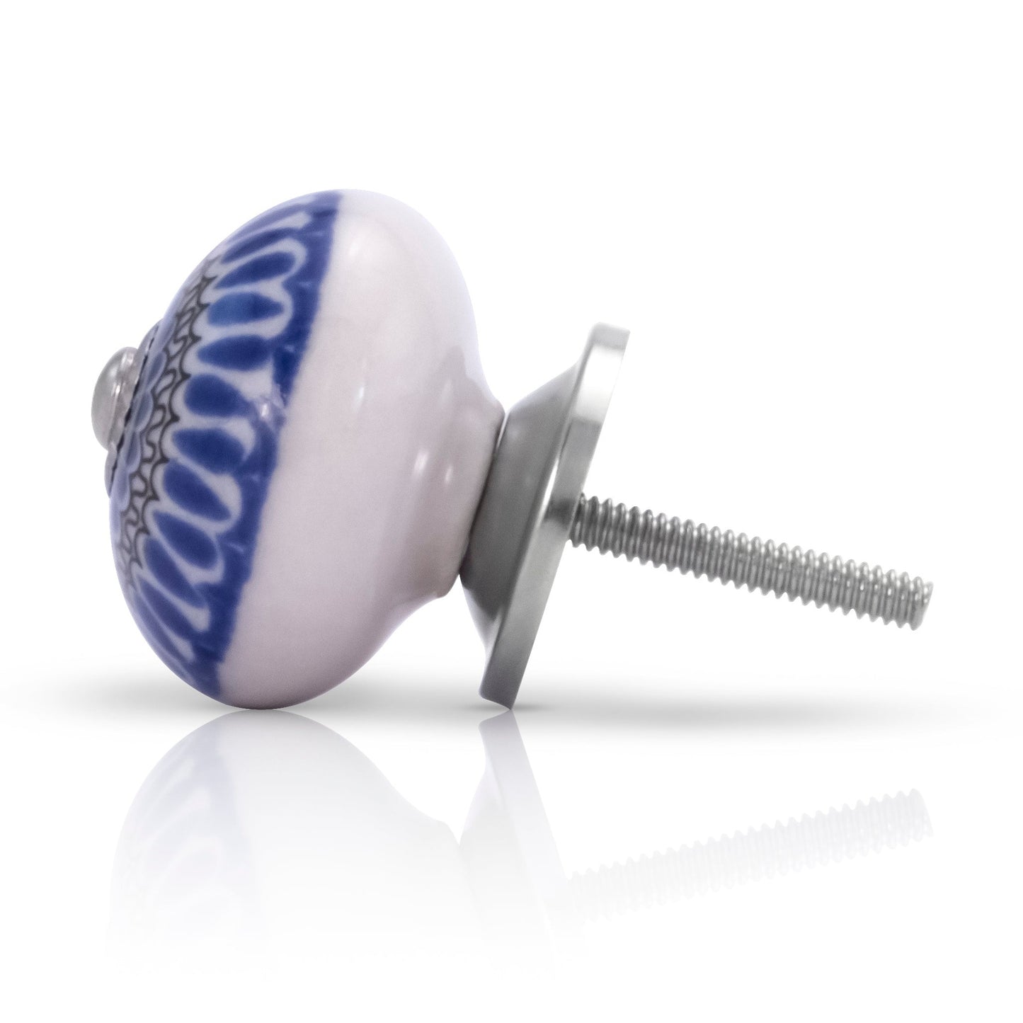 Mascot Hardware Mushroom 1.5 in Drawer Cabinet Knob Blue & White (Pack of 10)