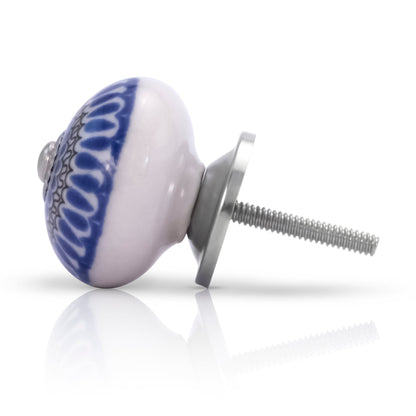 Mascot Hardware Mushroom 1.5 in Drawer Cabinet Knob Blue & White (Pack of 10)