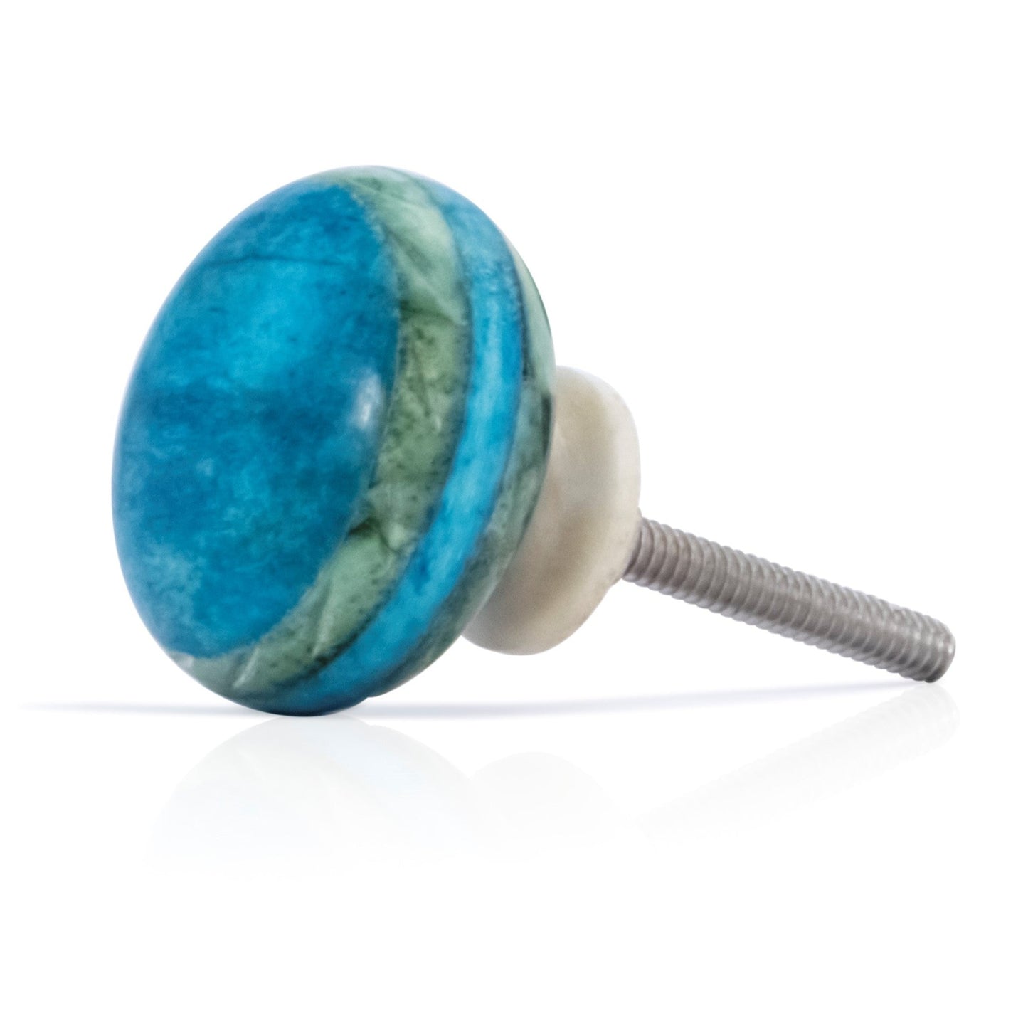 Mascot Hardware Ceramic Round 1-3/7 in. Blue Cabinet Knob (Pack of 10)