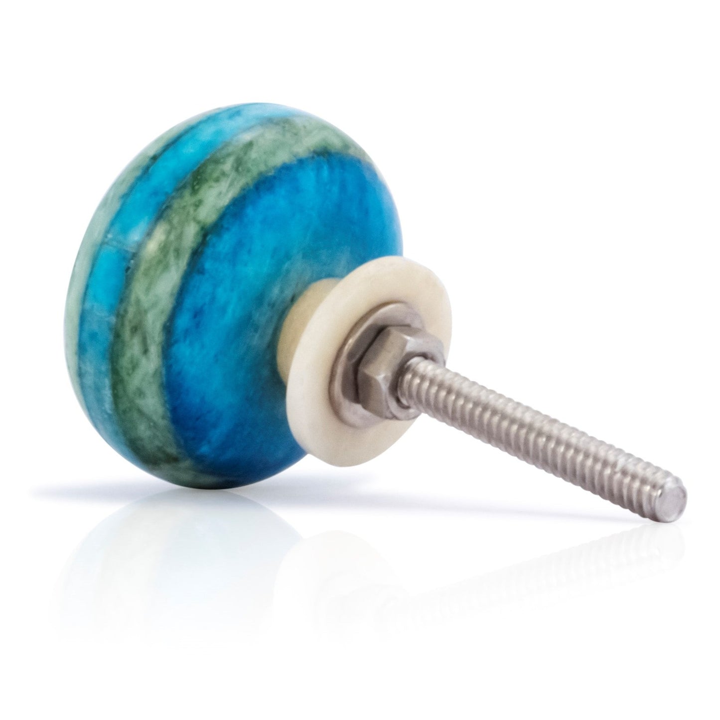 Mascot Hardware Ceramic Round 1-3/7 in. Blue Cabinet Knob (Pack of 10)