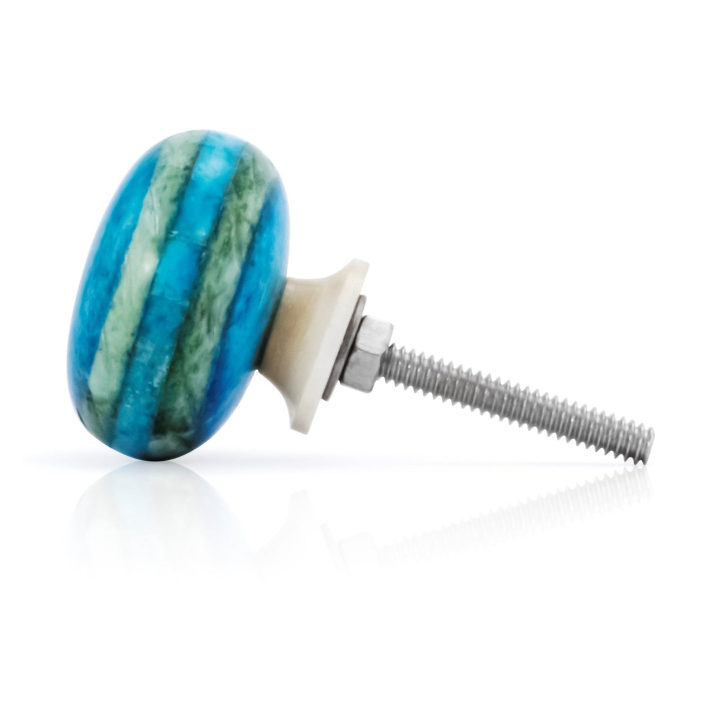 Mascot Hardware Ceramic Round 1-3/7 in. Blue Cabinet Knob (Pack of 10)