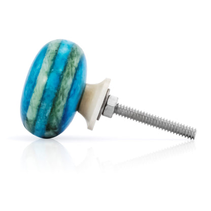 Mascot Hardware Ceramic Round 1-3/7 in. Blue Cabinet Knob (Pack of 10)