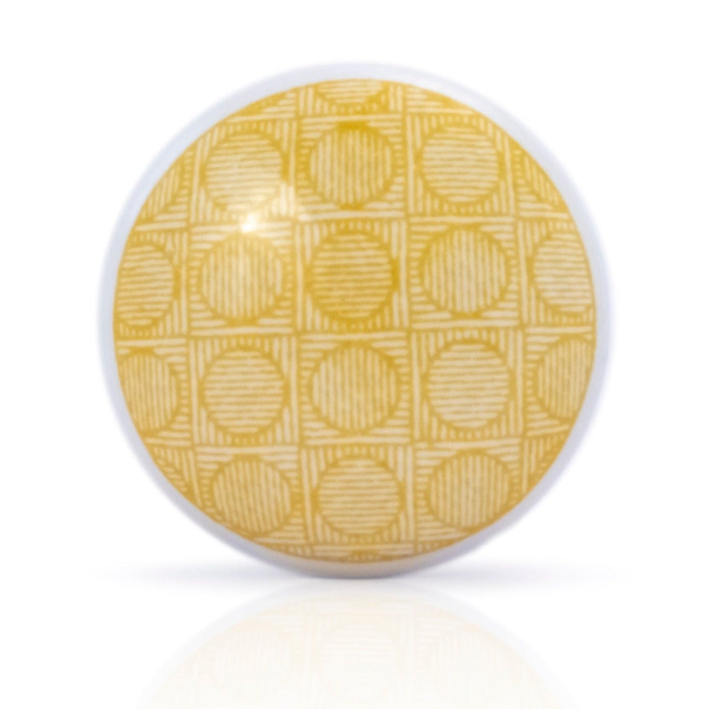 Mascot Hardware Circle Checkered 1-3/5 in. Yellow Cabinet Knob
