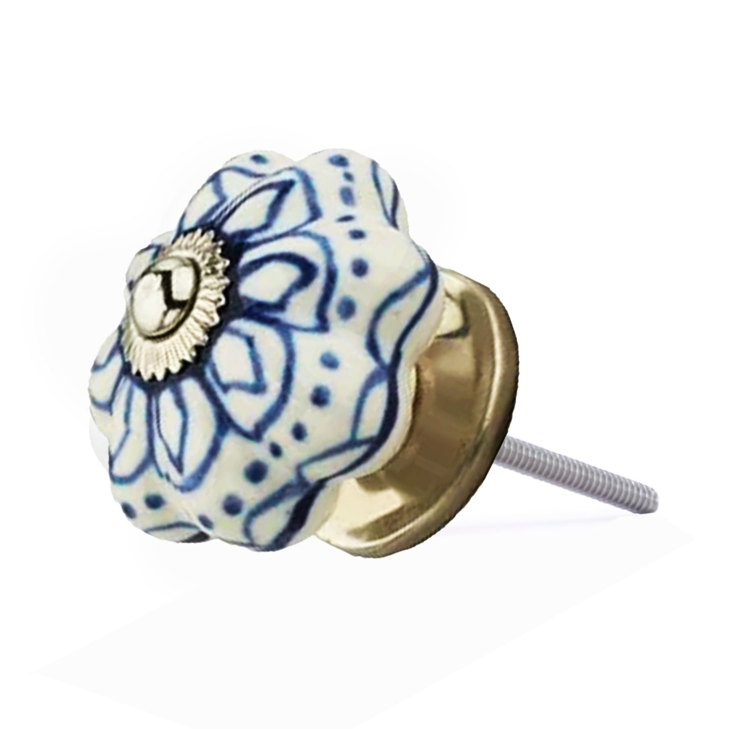 Mascot Hardware Flowered Knob 1-7/10 in. White Cabinet Knob (Pack of 10)