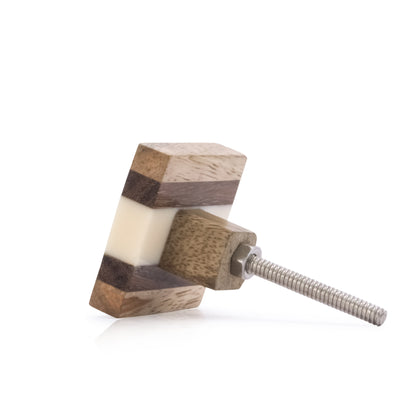Mascot Hardware Fusion Striped 1-4/7 in. Wood Drawer Cabinet Knob