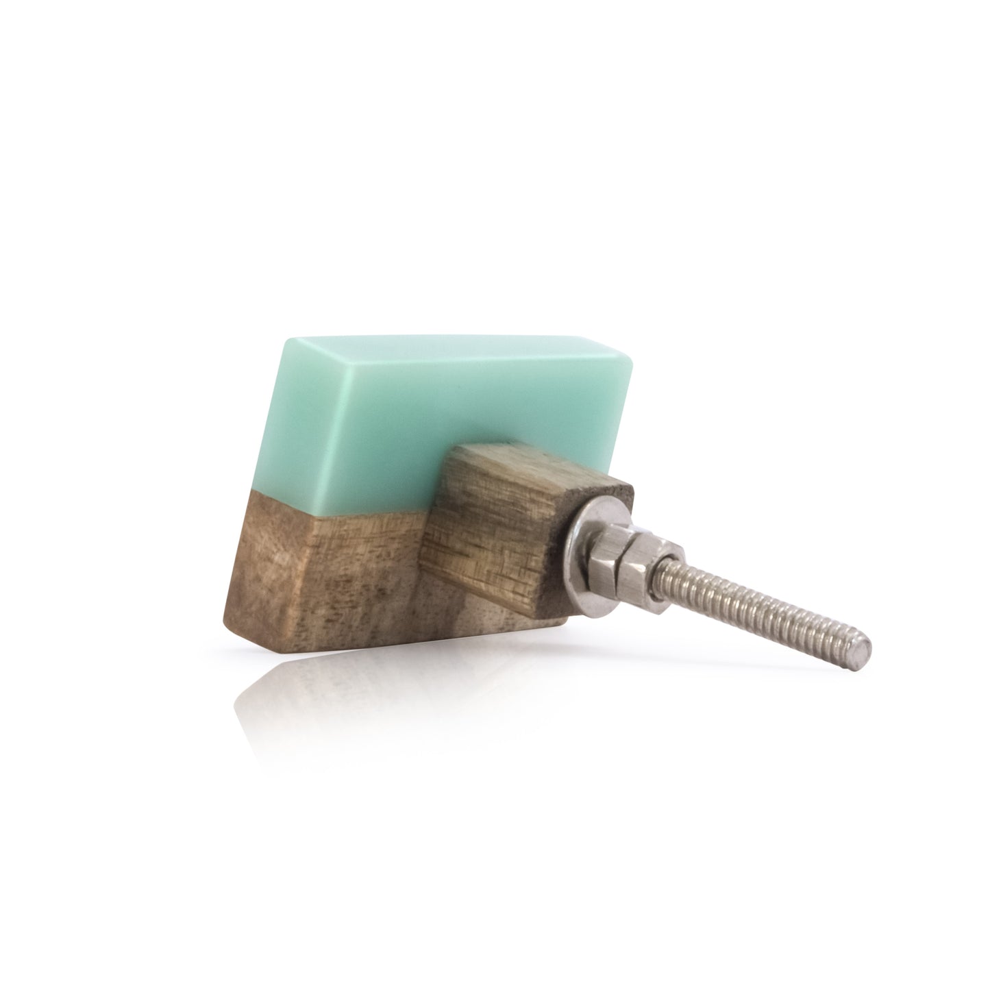 Mascot Hardware Frosted Straight Timber 2 in. Turquoise Resin Drawer Cabinet Knob