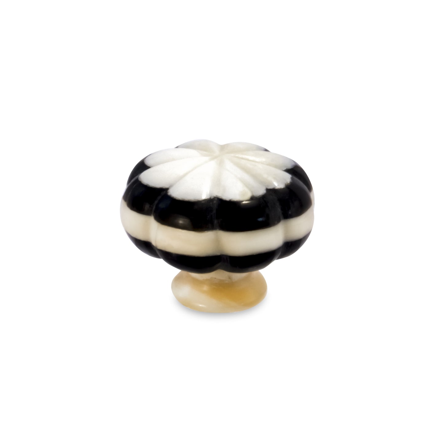 Mascot Hardware Melon Shaped 1-1/2 in. (38mm) Black & Cream Drawer Cabinet Knob