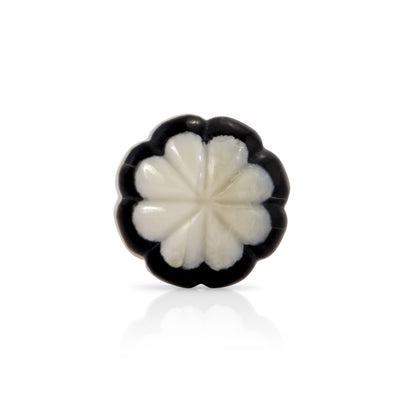 Mascot Hardware Melon Shaped 1-1/2 in. (38mm) Black & Cream Resin Cabinet Knob